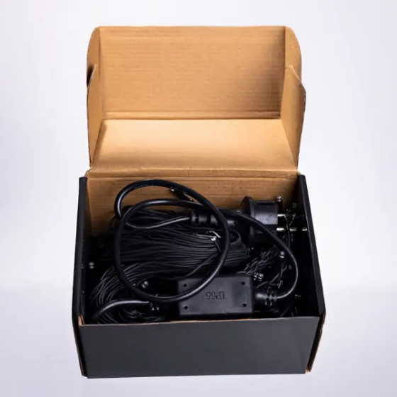 Гирлянда бахрома 12 м, 200 LED, чорний провід, синя Київ