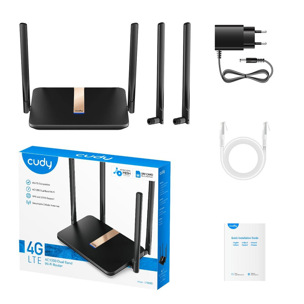 WiFi 5 Mesh 4G LTE-маршрутизатор Cudy LT500D CAT4 дводіапазонний АС1200 (73-00509) Киев - изображение 17