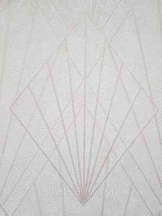 Шпалери вінілові на флізеліні Sintra Simmetria геометрія фігури смуги бежеві золотисті 524428 Київ