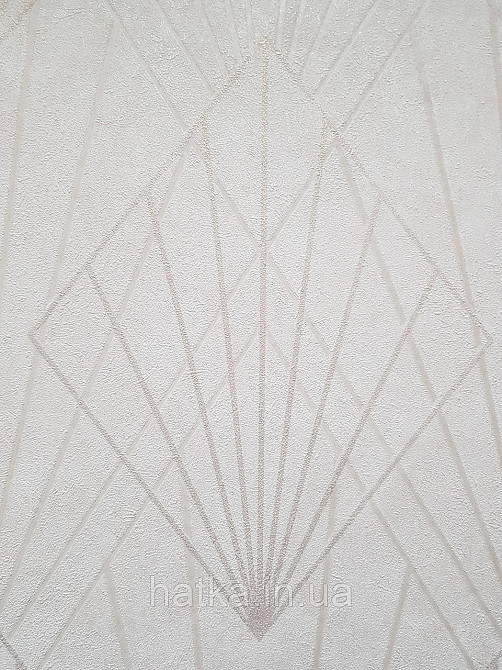 Шпалери вінілові на флізеліні Sintra Simmetria геометрія фігури смуги бежеві золотисті 524428 Київ - фото 1
