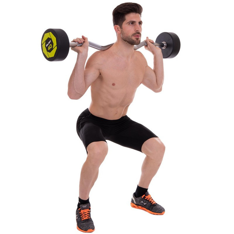 Штанга фіксована вигнута поліуретанова Zelart 2690-40 довжина 111 см 40 кг Київ - фото 8