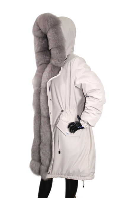 Парка жіноча з хутром песця Бежевий р46 95см Харків - фото 6