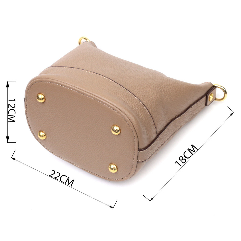 Жіноча сумка з автономною косметичкою всередині з натуральної шкіри Vintage 22364 Бежева Київ - фото 3