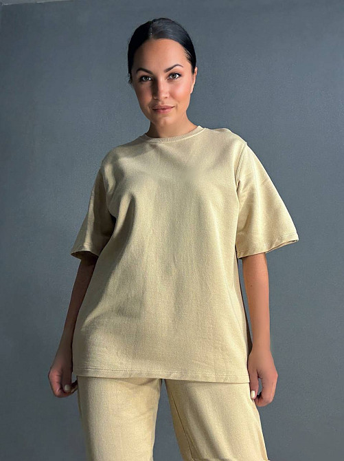 Костюм женский Pepper&mint 24-01-01 оверсайз футболка с брюками на резинке капучино, капучино, ML Киев - изображение 13