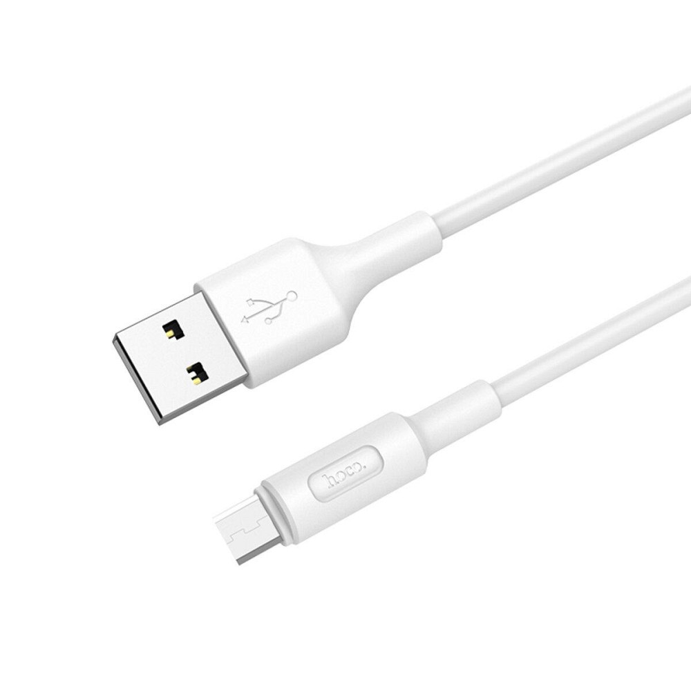 Кабель HOCO X25 USB - Micro 2A, 1m, PVC, PVC конектори, колір білий 6957531080138 Одеса - фото 3