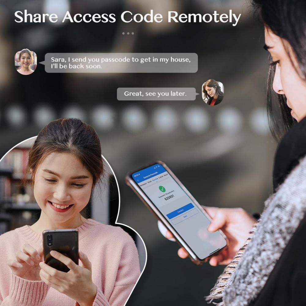 Розумний дверний замок Ruveno з ручкою, відбиток пальця, Bluetooth, PIN-код, NFC, Apple Watch, Alexa, всепогодний Київ - фото 16