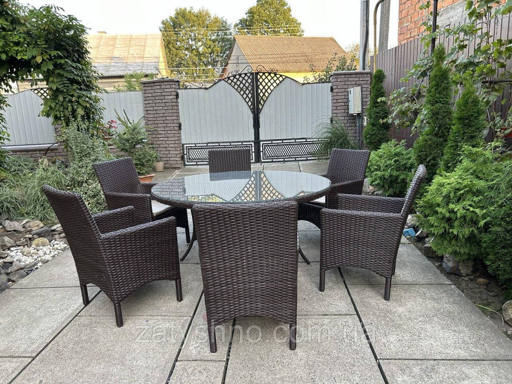 Ротангові меблі вуличні на 6 чоловік коричневі Київ - фото 1