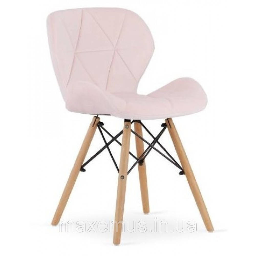 Кухонний стілець В-531 велюр м'який табурет на ніжках в вітальню обідній стілець на кухню рожевий Мостиська - фото 1