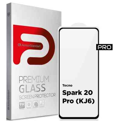 Скло захисне Armorstandart Pro Tecno Spark 20 Pro (KJ6) Black (ARM74387) Вінниця