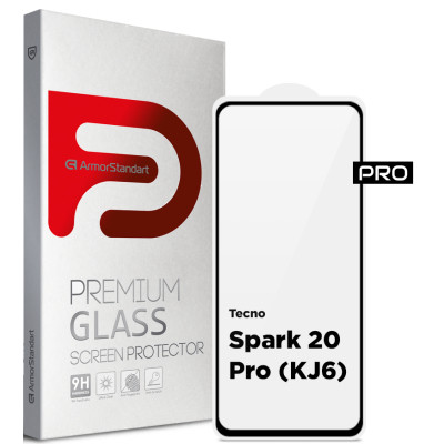 Скло захисне Armorstandart Pro Tecno Spark 20 Pro (KJ6) Black (ARM74387) Вінниця - фото 1