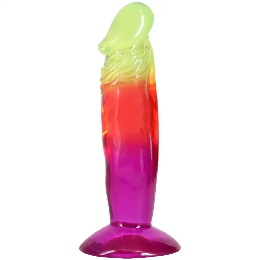 Дилдо Doc Johnson Crystal Jellies - 6.5 Inch Classic Dong - Rainbow Львів - фото 1