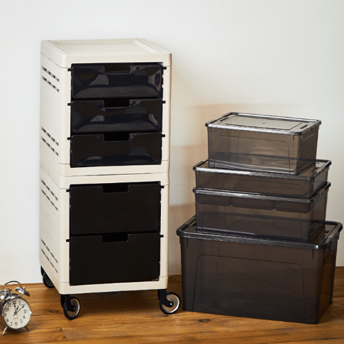 Комод на 5 шухляд на колесах пластик бежевий/темно-коричневий Алеана Житомир - фото 4