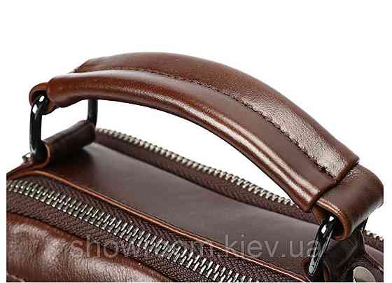Кожаная мужская барсетка, сумка на плечо Leather Collection (6266) brown Киев