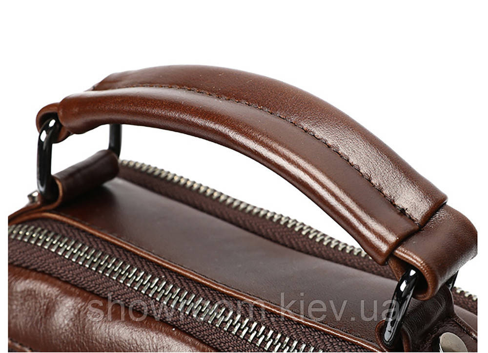 Кожаная мужская барсетка, сумка на плечо Leather Collection (6266) brown Киев - изображение 2