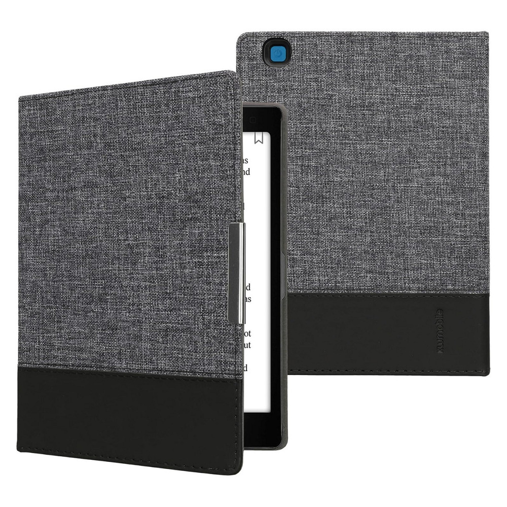 Чохол книжка для e-ридера kwmobile сумісний з Kobo Aura ONE темно-синій шкіра канвас магнітне закривання ударозахисний Київ - фото 4