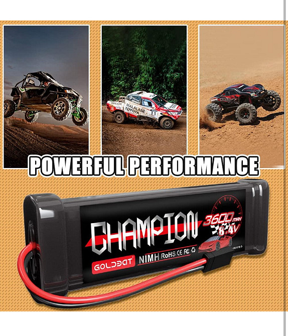 GOLDBAT 8.4V 3600mAh NIMH акумулятор з Tamiya роз'ємом для RC авто, бота та баггі Київ - фото 3