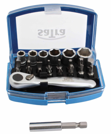 Набір біт і головок 24 одиниць із тріскачкою 1/4" SATRA S-R24BS Чернігів