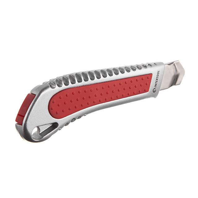 Нож сегментный, 18 мм, металлическая направляющая, противоскользящий корпус INTERTOOL HT-0504 Киев - изображение 3