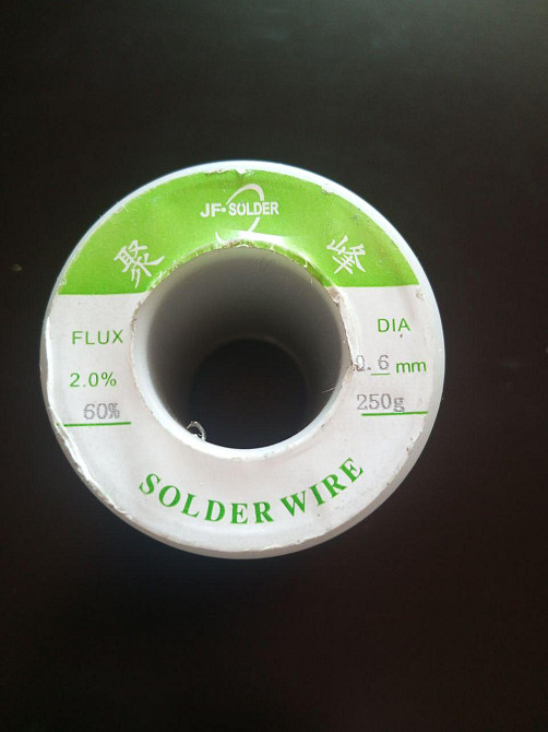 Припой оловянно-свинцовый ПОС-60 диам.-0,6мм, 250гр.катушка, Jufeng Полтава - изображение 1
