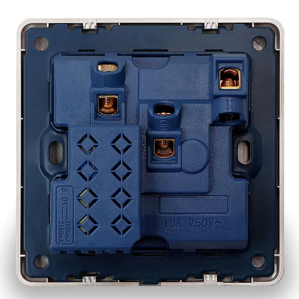 Універсальна розетка Delviz для всіх типів вилок (13 А, 250V) з вимикачем DZ-E1-11 (Сіра) Миколаїв - фото 3