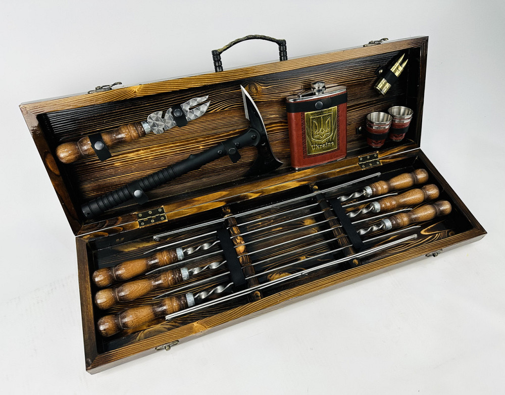 Подарунковий набір шампурів у дерев'яному кейсі ВІКІНГ HAPPY DAYS Тернопіль - фото 5