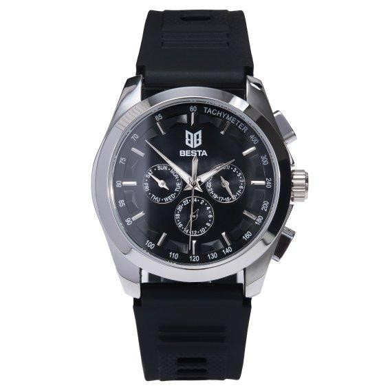 Годинник чоловічий механічний Besta Walker Elastic Black (2 ремінці) Київ - фото 1