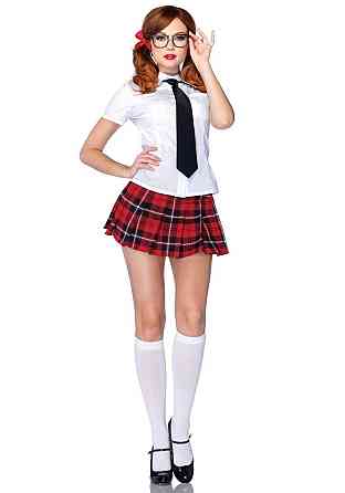 Еротичний костюм школярки Leg Avenue Private School Sweetie M, сорочка, спідниця, краватка, оправа Sex Aura Київ