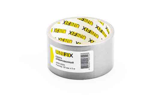 Лента клейкая армированная серая 50мм*5м UNIFIX Ровно