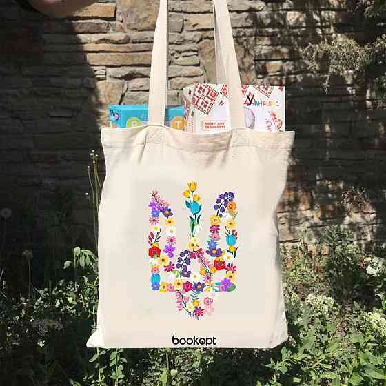 Екошопер BookOpt BK4033 Квітковий Тризуб бежевий Луцк