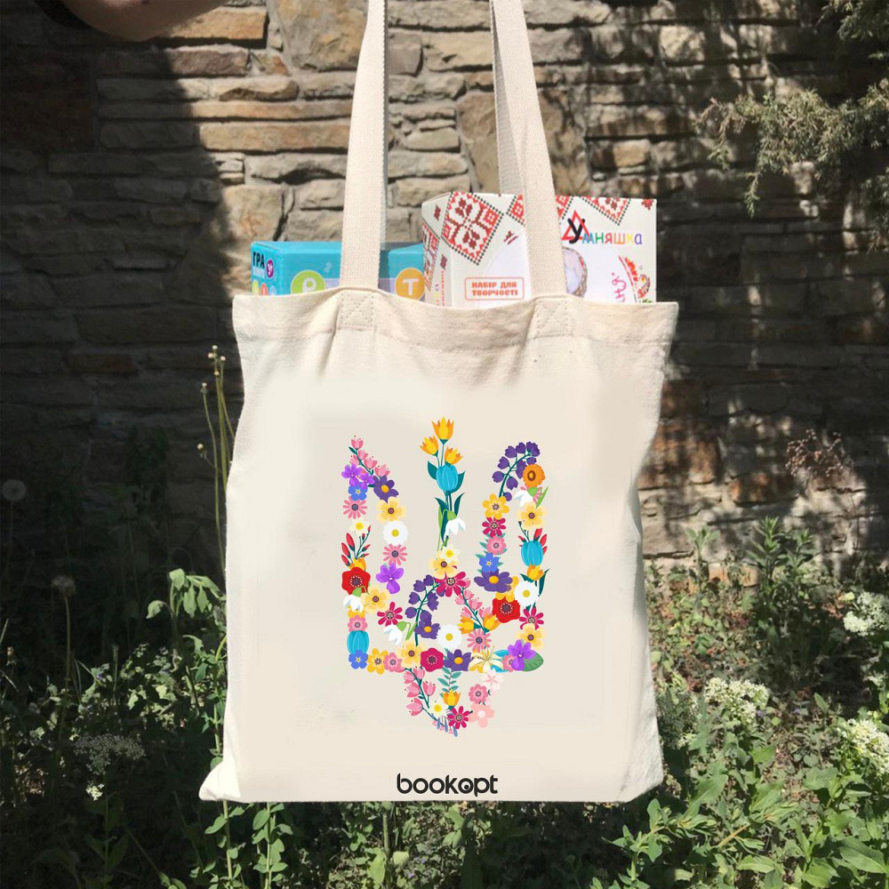 Екошопер BookOpt BK4033 Квітковий Тризуб бежевий Луцк - изображение 4