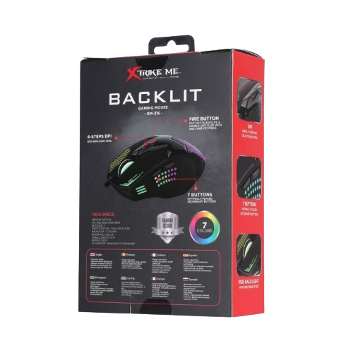 Мышка проводная с подсветкой игровая XTRIKE GM-216 черный Житомир - изображение 2