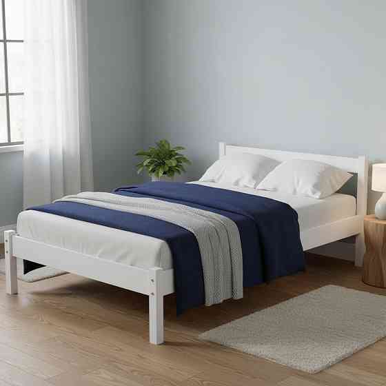 Односпальне дерев'яне ліжко Mebigrand MG01 Білий RAL 9003 90х200 см (MBG-21877) Дніпро