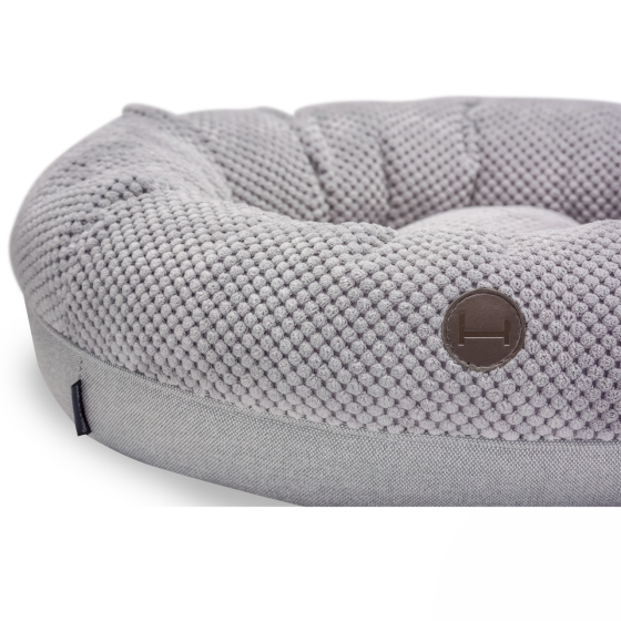 Лежанка для собак і котів овальна Harley and Cho, круглий лежак для тварин Bagel Silver Одеса
