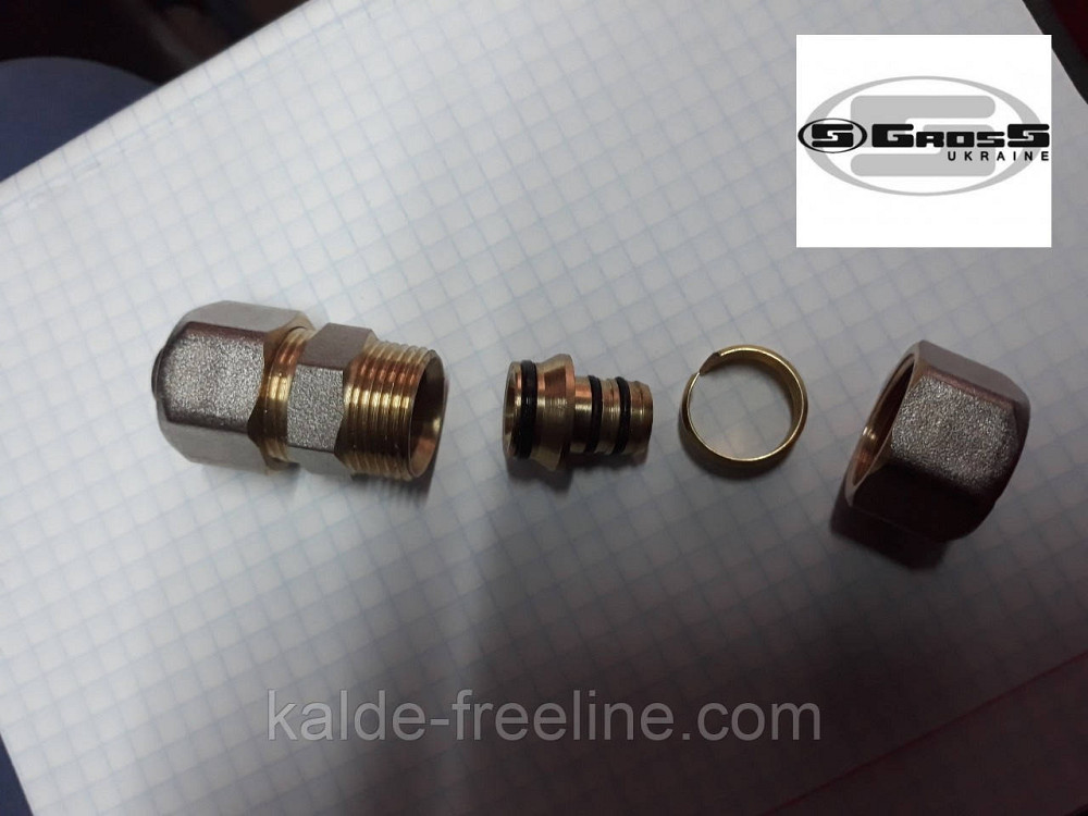 Муфта соединительная 16*16 для металлопластиковой трубы Gross (усиленная) Харьков - изображение 2