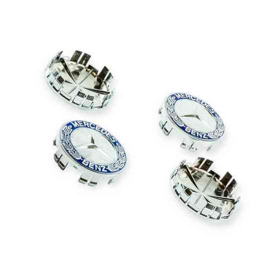 Ковпачок заглушка диска mercedes 70/75мм сині з колоском (к-т 4шт) Мукачево