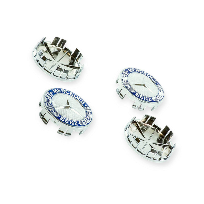 Ковпачок заглушка диска mercedes 70/75мм сині з колоском (к-т 4шт) Мукачево - фото 1