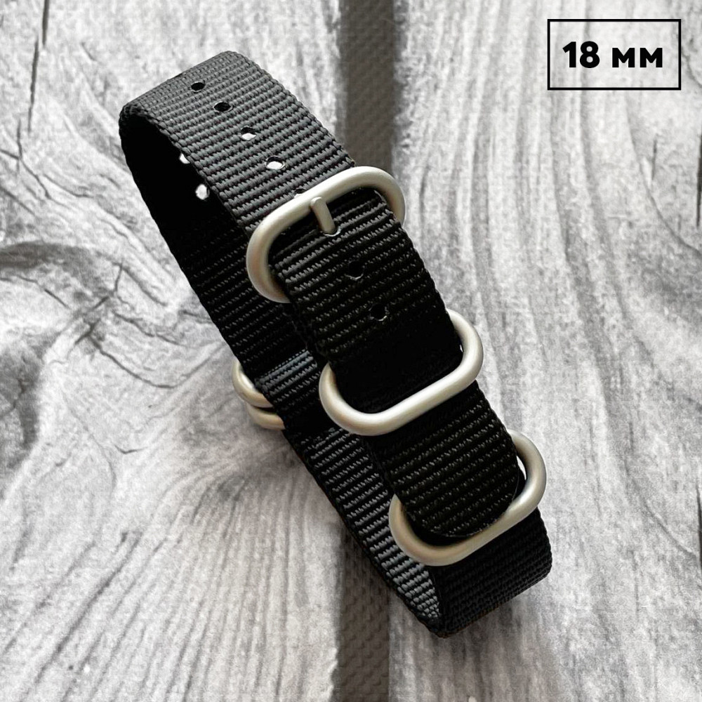 Ремінець Nato Black 18 мм SBR Київ - фото 1