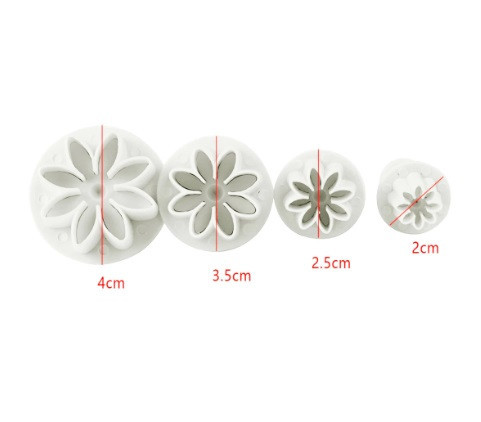 Набор кондитерских плунжеров Ромашки 4 штуки белый Киев - изображение 3