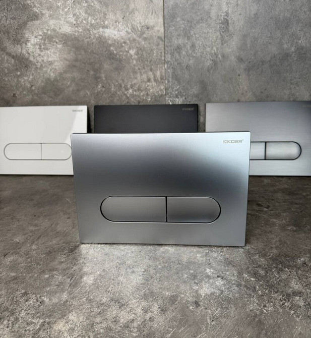 Панель змиву Koer KT-0608-14 240x160x10mm пластикова, кнопка закруглена (колір сатин) (KR6127)   ( 21280 ) Харків - фото 8