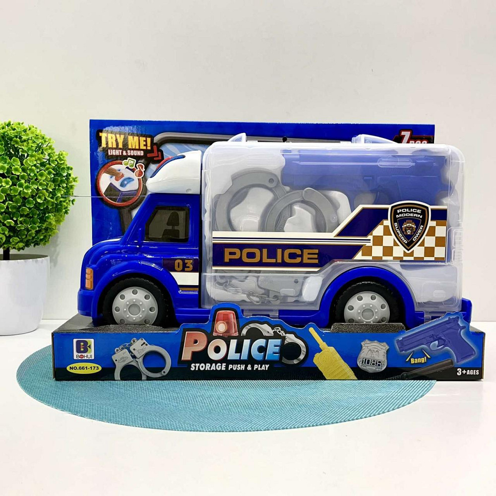 Машинка з поліцейським набором у валізі Синій (661-173) Чернігів - фото 6