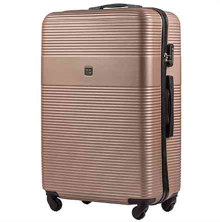 Валіза пластикова WINGS 5398 велика 75 см золотисто-рожева Київ