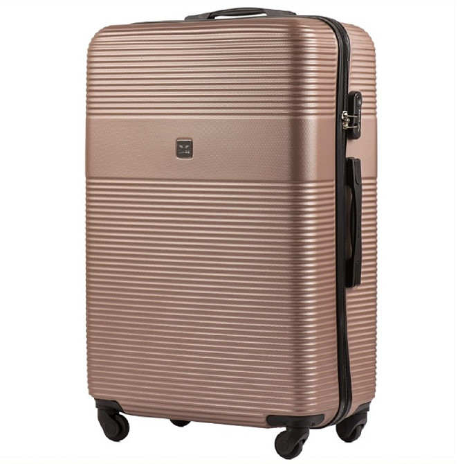 Валіза пластикова WINGS 5398 велика 75 см золотисто-рожева Київ - фото 1