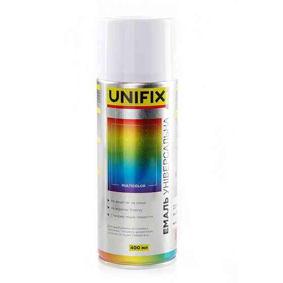 Эмаль универсальная акриловая RAL 9010 Белый мат. 400мл UNIFIX Рівне