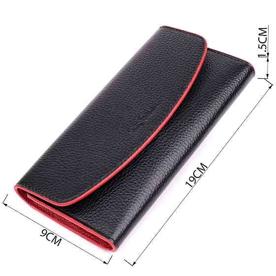 Жіночий гаманець із трикутним клапаном із натуральної шкіри Tony Bellucci 22860 Чорний Київ