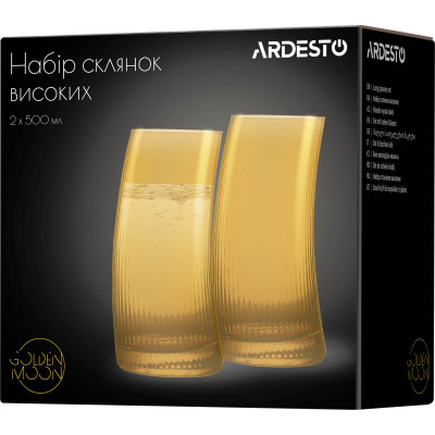 Набор стаканов Ardesto Golden Moon 500 мл 2 шт (AR2650GB) Винница - изображение 3