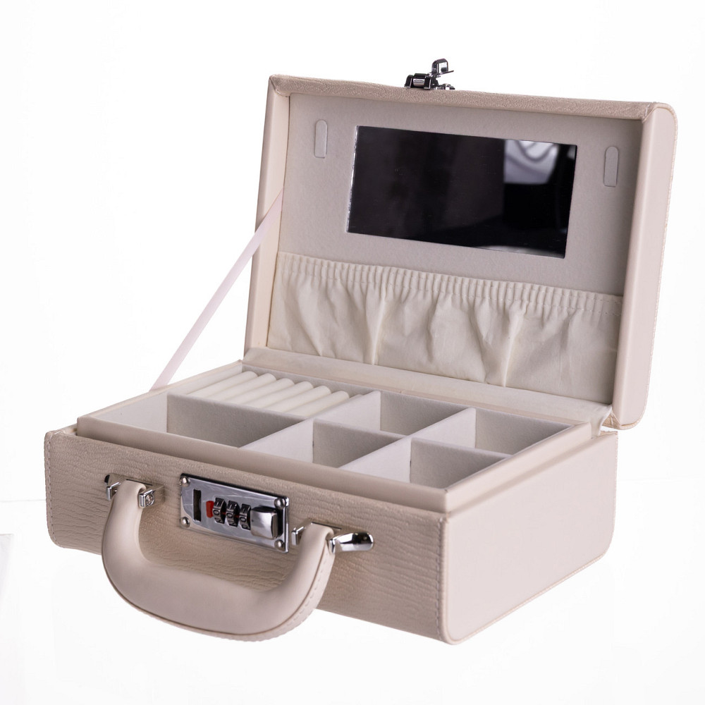 Скринька для прикрас з еко шкіри 2 яруси з кодовим замком Бежевий HP-5-24BE Коломыя - изображение 3