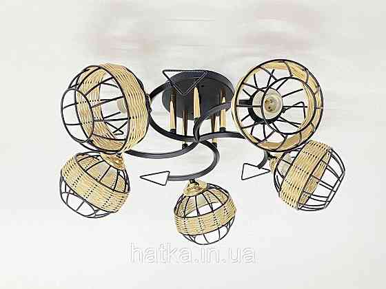 Стельова люстра на 5 плафонів 91179A/5 чорний+хром Київ