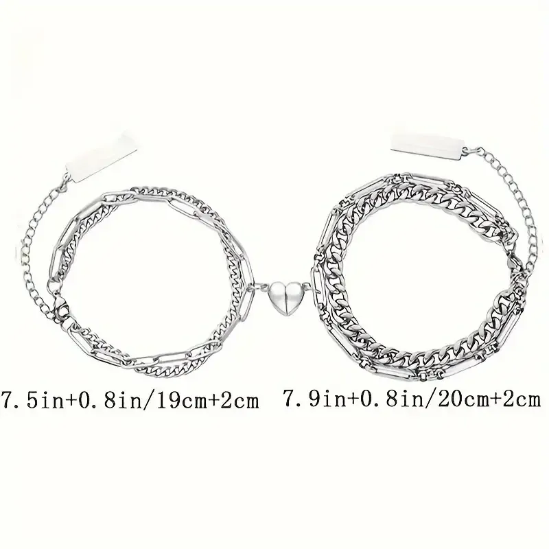 Парные браслеты из нержавеющей стали с подвеской-сердцем Киев - изображение 5