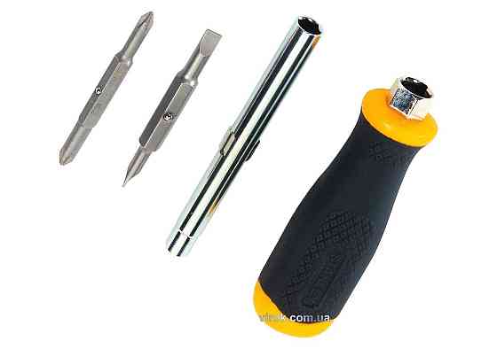 Викрутка STANLEY "6 Way" : насадки двосторонні PH1/PH2 1 шт, SL4,5/SL6 1 шт. подовжувач 6x8 мм Одеса