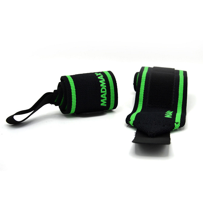 Кистьові бинти MadMax MFA-298 Wrist Wraps 18" Black/Green (пара) Кам'янське - фото 3